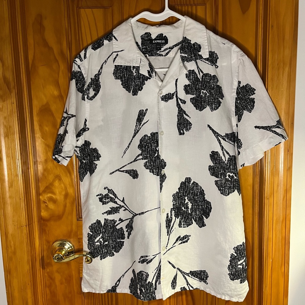 Express Monochrome Floral Shirt